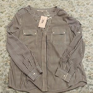 Collective concepts small black striped button down